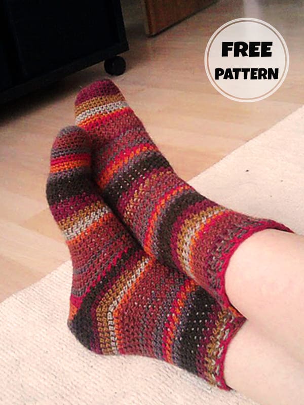 Autumn Very Easy Crochet Sock Pattern