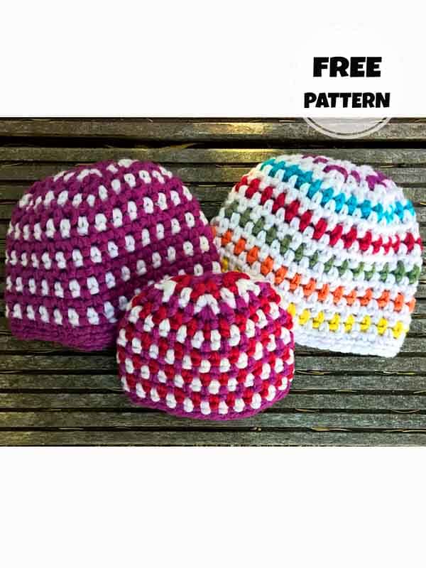 Moss Stitch Hat Crochet