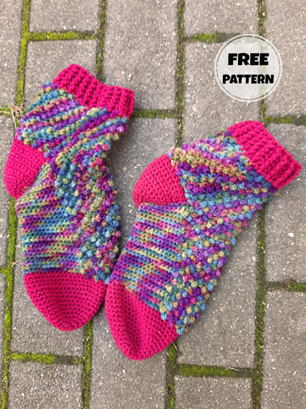 Pink Crocheted Socks Pattern PDF