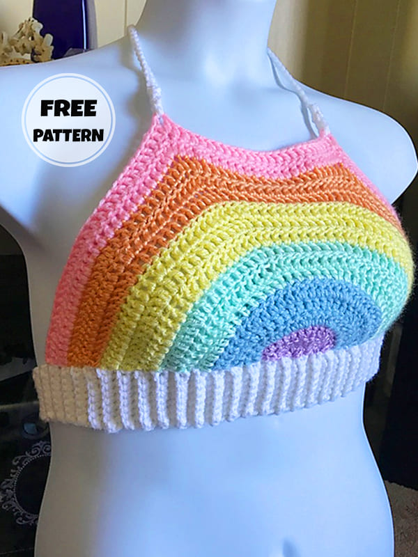 Rainbow Crochet Crop Top