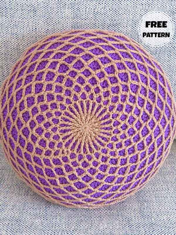 Round Crochet A Pillow Cover