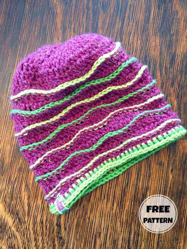 Wavy Crochet Patterns Hat