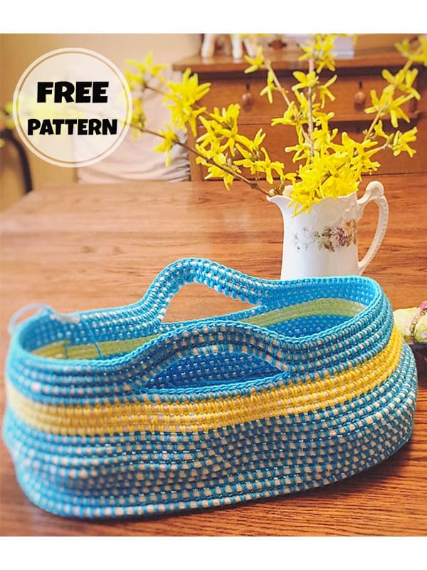 crochet rectangle basket pattern