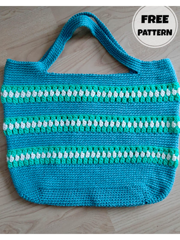 ocean colorwork crochet summer tote bag pattern