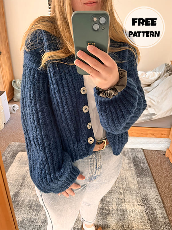 oversized crochet cropped cardigan
