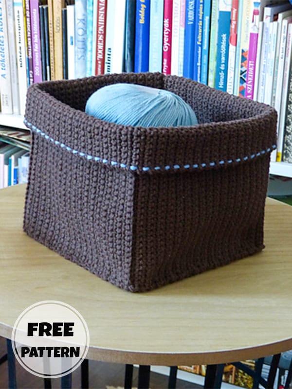 rectangle square crochet basket pattern