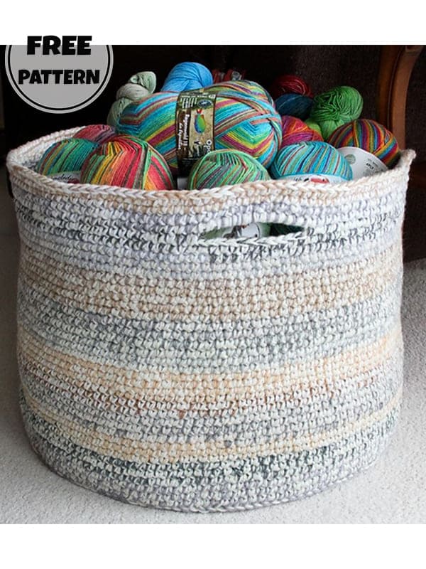 scrap yarn project crochet basket pattern