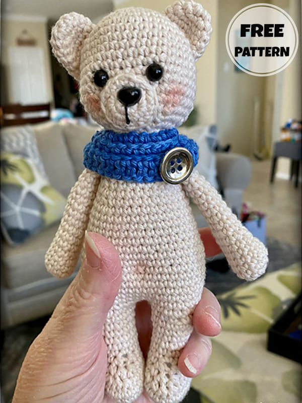 teddy bear with scarf crochet pattern