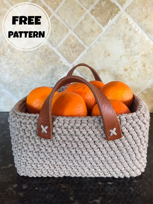 Free Herringbone Square Crochet Basket Pattern-2