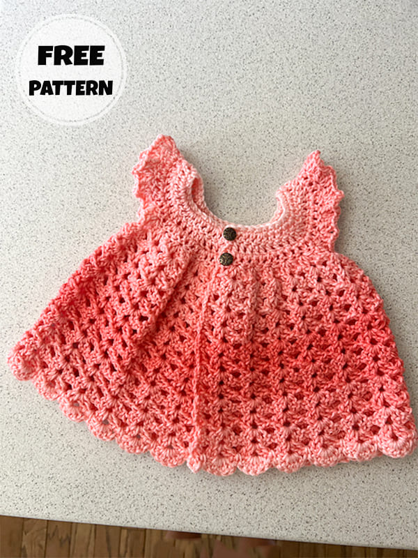 angel wings crochet baby dress 0-3 months free pattern - 2