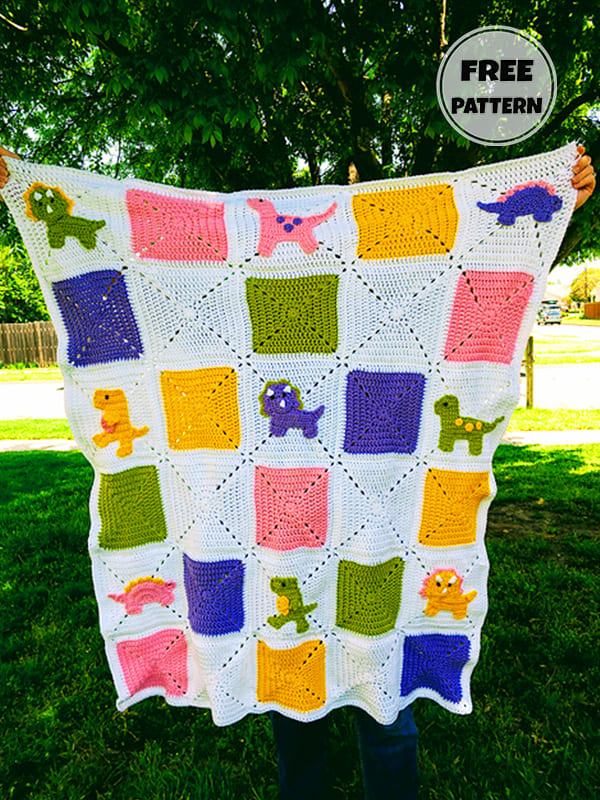 Baby Free Crochet Dinosaur Blanket Pattern 