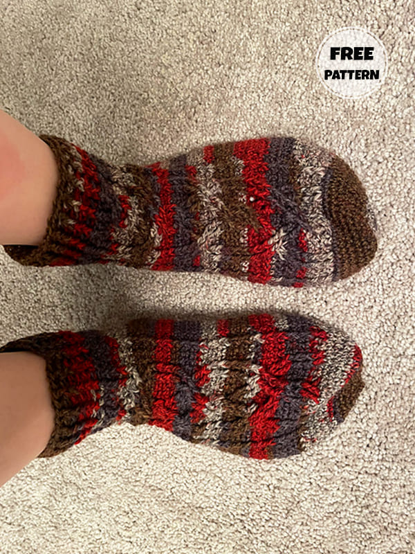 Cabled Free Crochet Sock Pattern Toe Up 