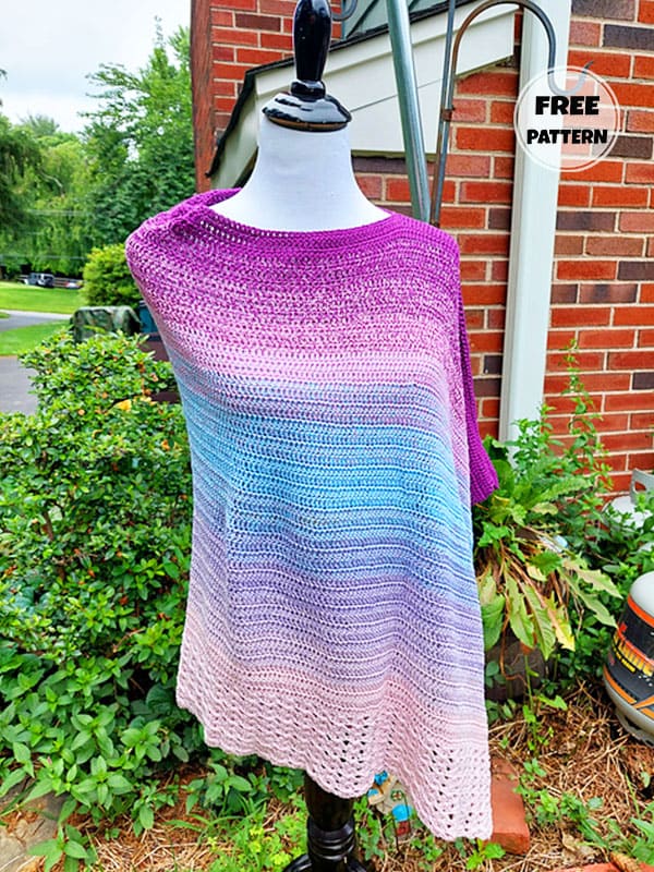 Crochet Poncho For Ladies Free Pattern