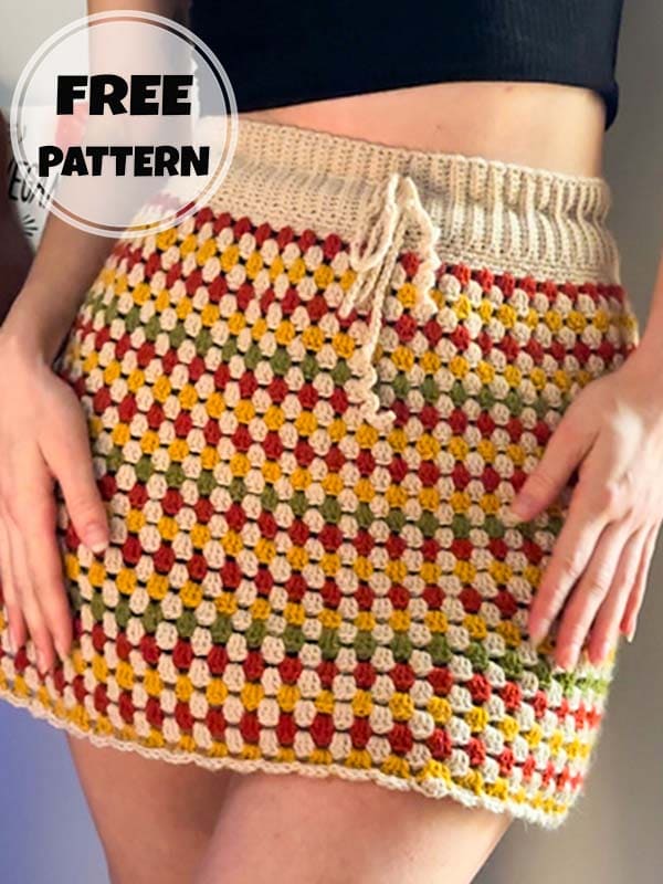 Crochet Ribbed Mini Skirt Free Pattern (2)