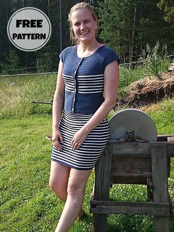 Free Breeze Striped Crochet Mini Skirt Pattern (2)