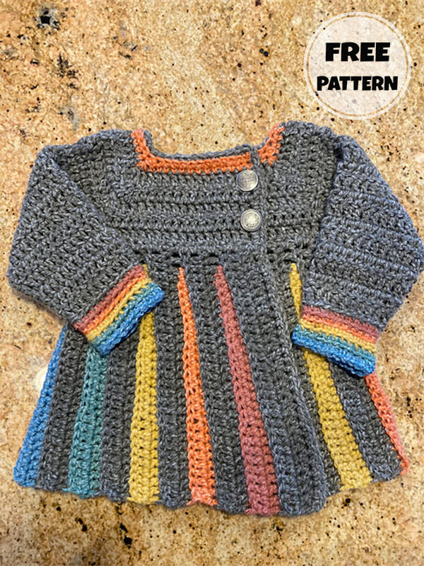 Free Crochet Baby Dress Cardigan Pattern (2)