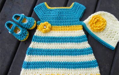 free-crochet-baby-dress-sleeper-set-0-3-months-pattern