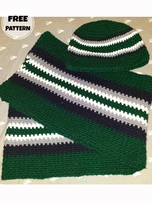 Green Crochet Simple Beanie Free Pattern