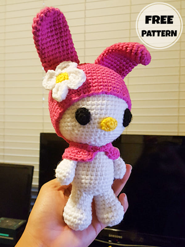 My Melody Crochet Bunny Free Amigurumi Pattern (2)