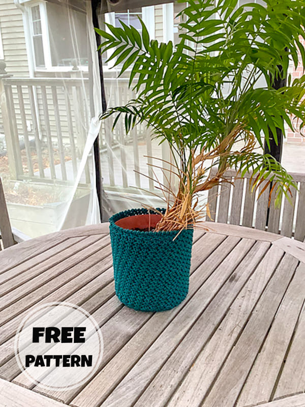 Plants Cover Crochet Basket Free Pattern (2)