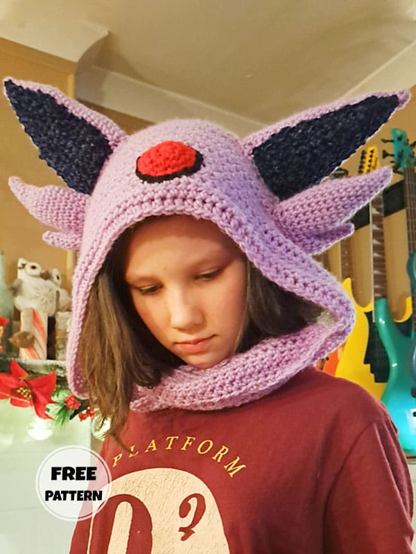 Pokemon Free Crochet Pattern Hooded Scarf PDF