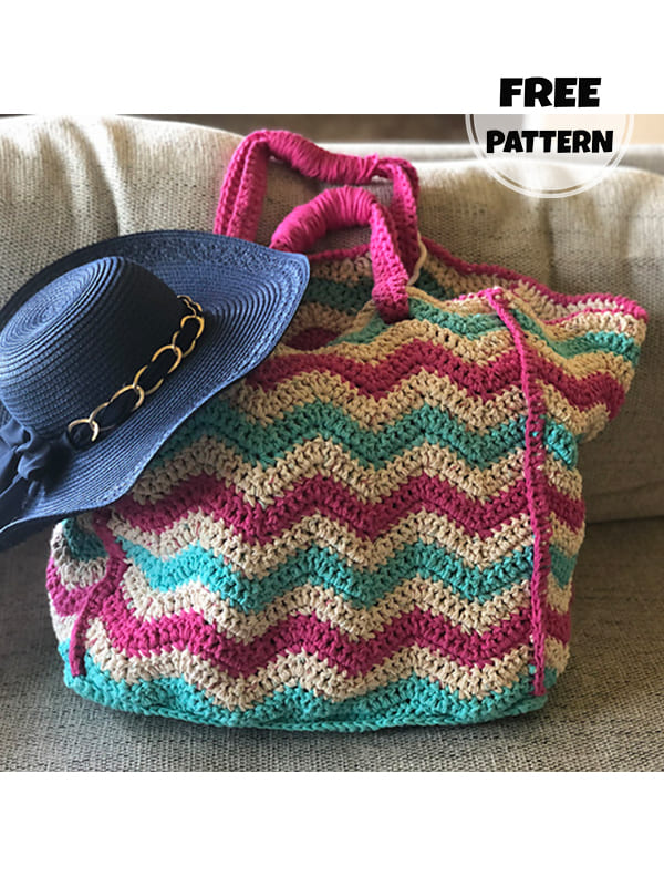 Ripple Crochet Beach Bag Free Pattern (2)