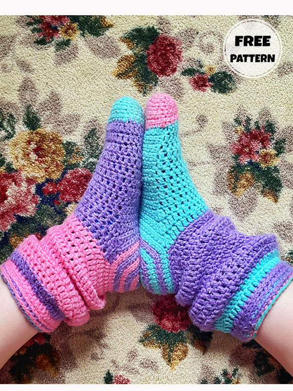 Slouchy Simple Crochet Sock Pattern Free PDF 