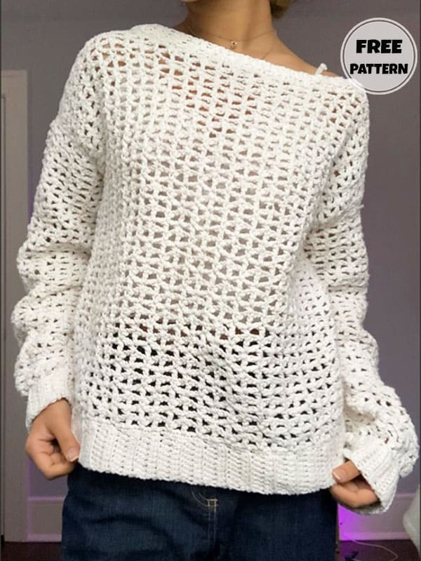 Summer Crochet Mesh Sweater Pattern Free