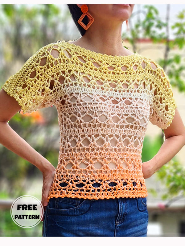 Summer Free Lacy Crochet Top Pattern 