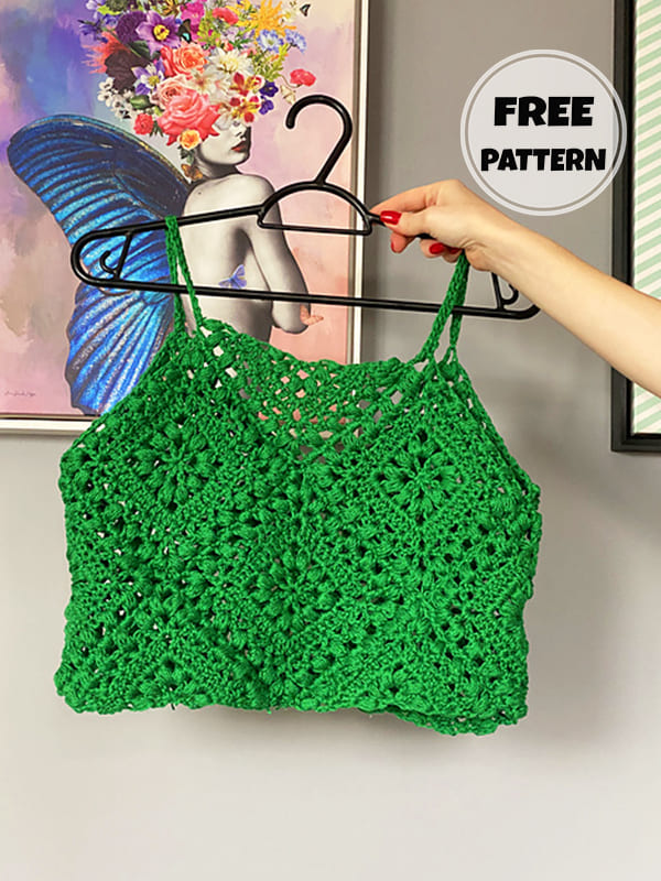 Tulip Free Crochet Granny Square Halter Top Pattern 