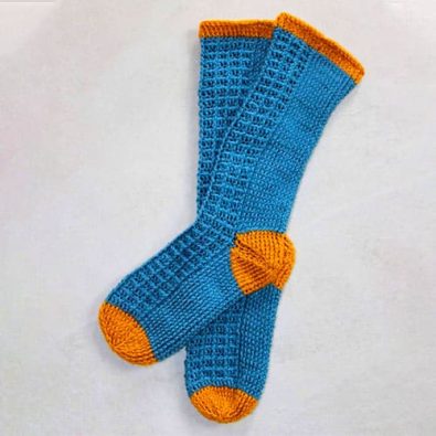 waffle-easy-crochet-socks-pattern-free