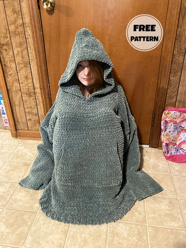 Wide Easy Crochet Hoodie Pattern Free