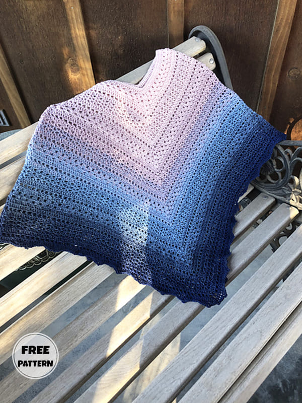 Woolly Easy Crochet Poncho Free Pattern PDF 