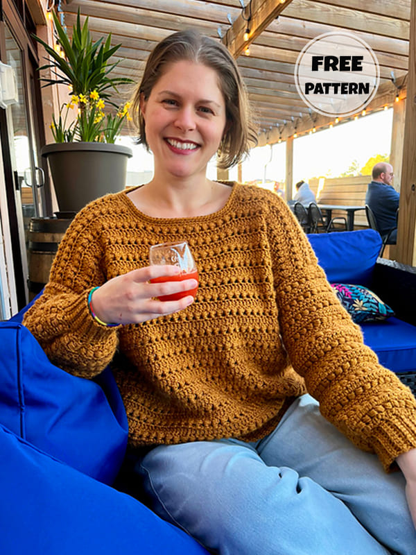 Brown Free Sweater Crochet Pattern 