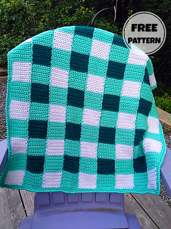 Green Gingham Blanket Crochet Pattern Free 