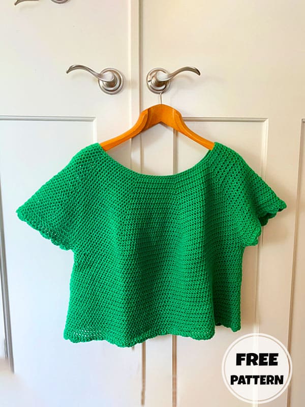 Scallop Free Crop Top Crochet Pattern