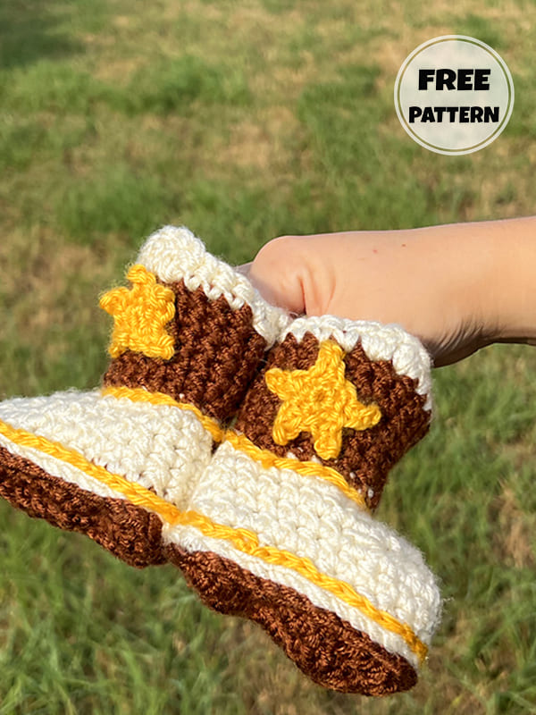 Star Free Crochet Pattern For Baby Booties 