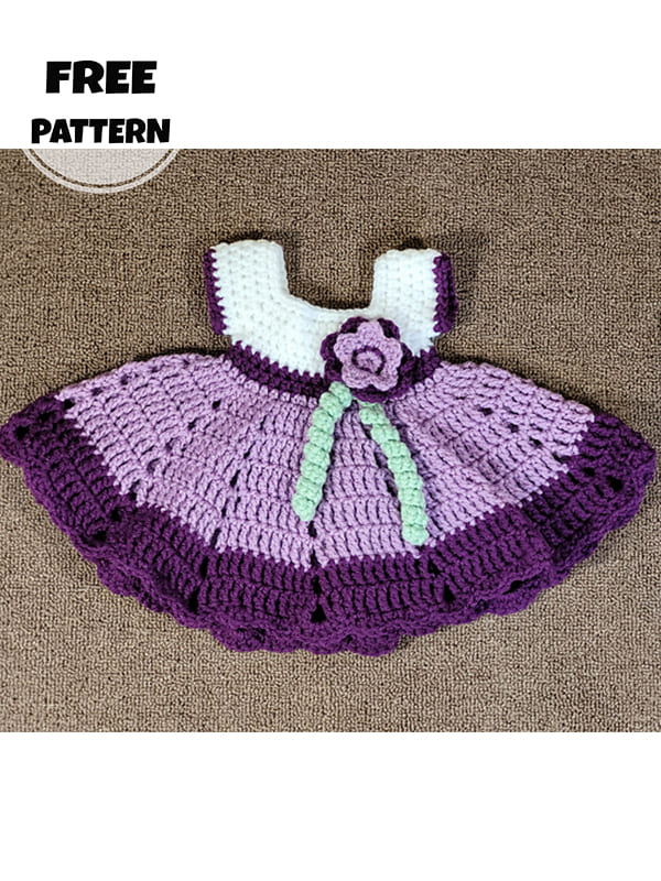 Sugar Crochet Baby Dress 0-3 Months Free Pattern (2)