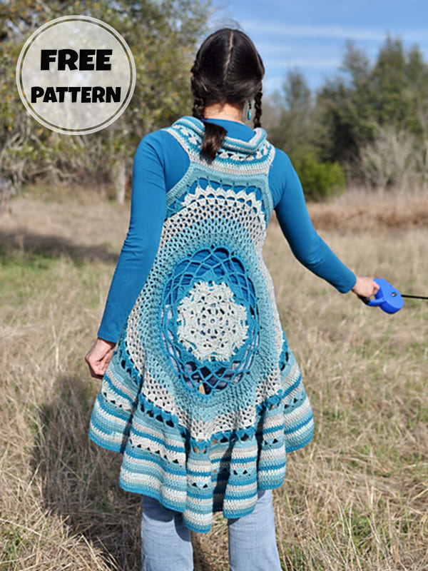 Summer And Spring Crochet Mandala Vest Free Pattern (2)