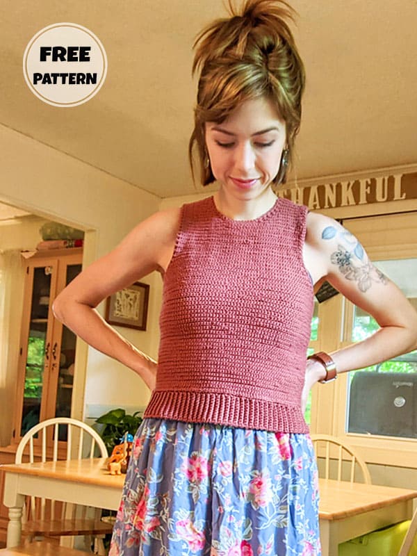 Tunisian Free Crochet Pattern Tank Top