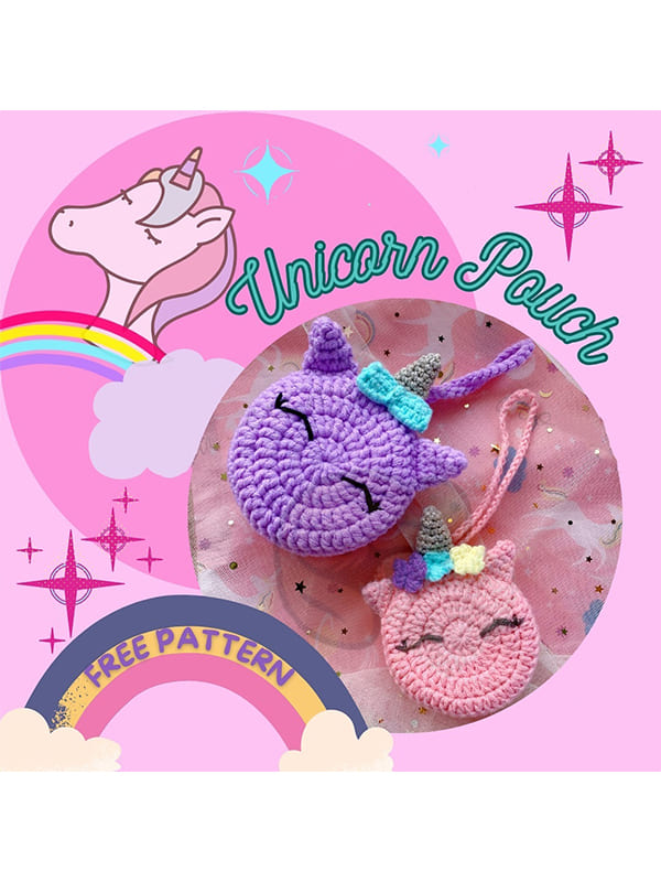 Unicorn Crochet Pouch Free Pattern (2)