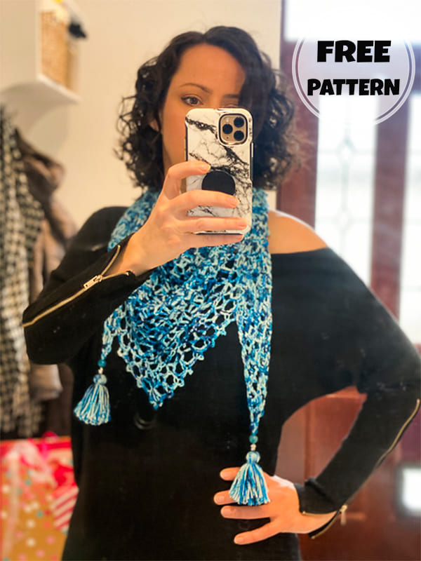 crochet triangle shawlette free pattern (2)