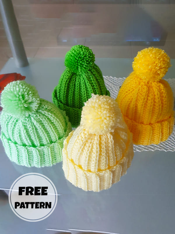 Candy Colors Free Crochet Beanie Pattern For Baby