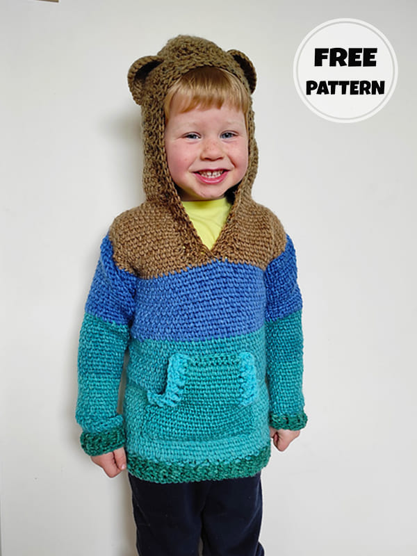 Child Hoodie Crochet Free Pattern