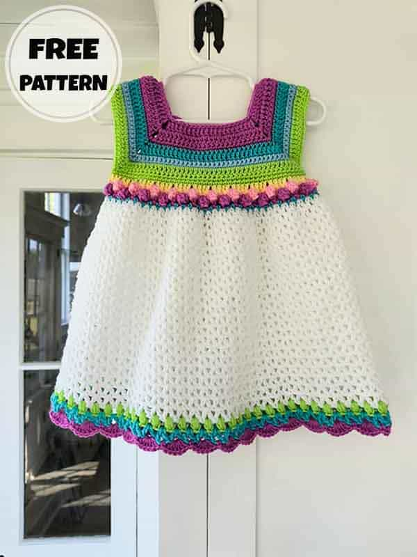 Crochet Baby Dress 6-12 Months Free Pattern (2)