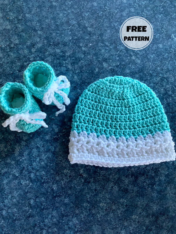 Crochet Newborn Hat And Booties Free Pattern 