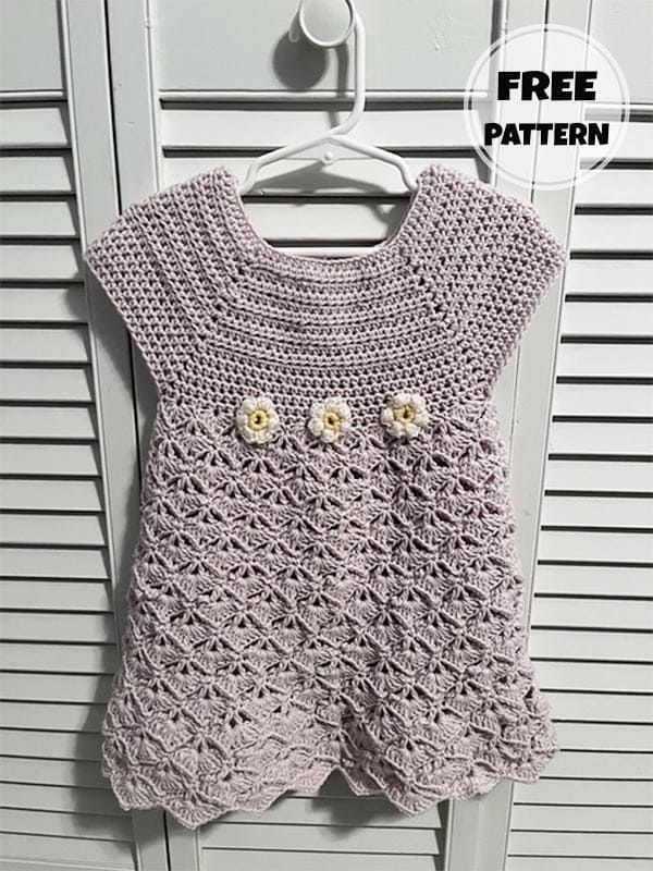 Crochet Newborn To 24 Months Dress Free Pattern (2)