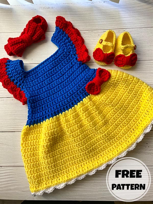 Crochet Snow White Baby Dress Free Tutorial Pattern (2)