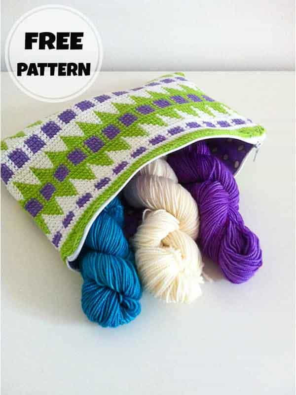 Crochet Tapestry Pouch Free Pattern (2)