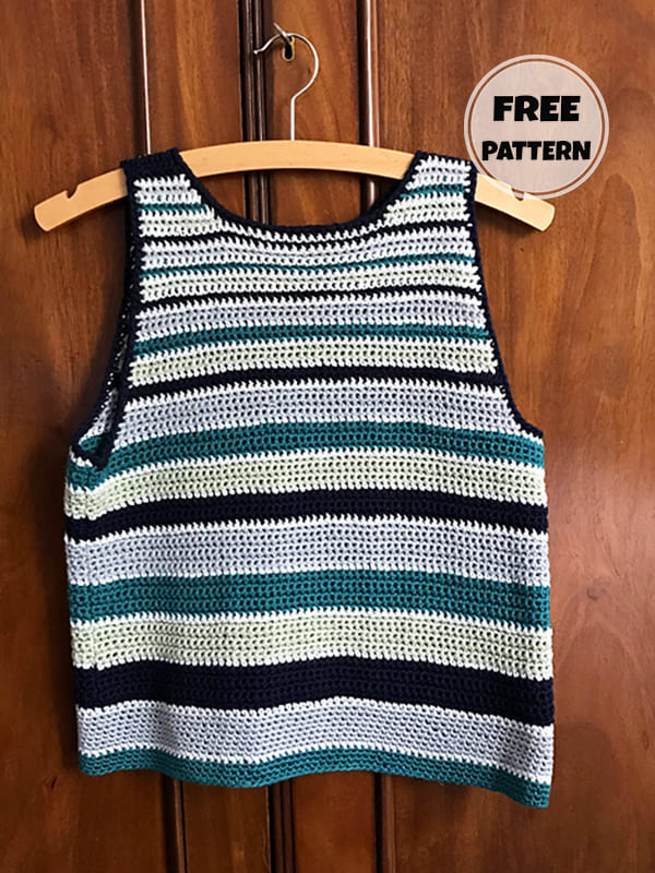 Easy Stripes Free Crochet Womens Tank Top Pattern PDF 